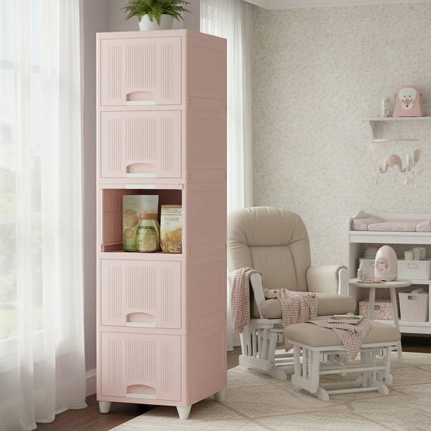 Surety for Safety 5 Layers Stylish Plastic Closet Storage Unit Drawer Divider Plastic Plastic Free Standing Cabinet