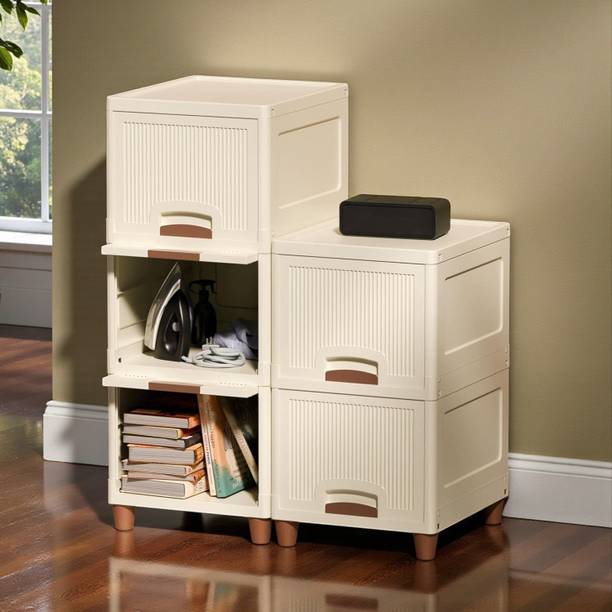Flipkart SmartBuy 5-tire Plastic Storage Cabinet with Drawers | Multi Layer Organizer for Home Plastic Free Standing Cabinet