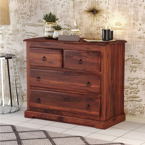 TRUE FURNITURE Sheesham ( Rosewood ) 2 Self And 5 Drawer Solid Wood Free Standing Sideboard