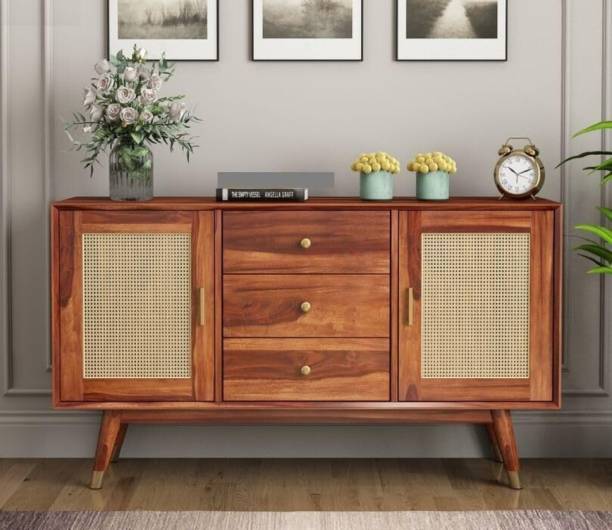 WOOD AFFAIR Premium Solid Sheesham Wooden Sideboard & Cabinet For Living Room & Home | Solid Wood Free Standing Sideboard