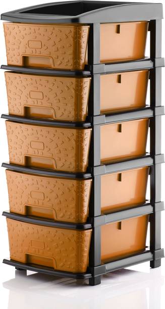 KAVIRA STONE_5XL_ORANGE Plastic Free Standing Chest of Drawers