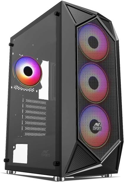 Ant Esports ICE- 150TG|Support ATX, M-ATX, ITX | Pre-Installed 3 x 120 mm ARGB Front Fans Mid Tower Cabinet