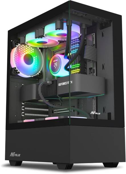 Ant Esports CV100 - Black Mid Tower Cabinet with USB 2....