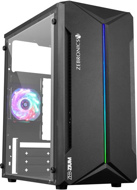 ZEBRONICS Zlum Cabinet WithOut Smps Mid Tower Cabinet w...