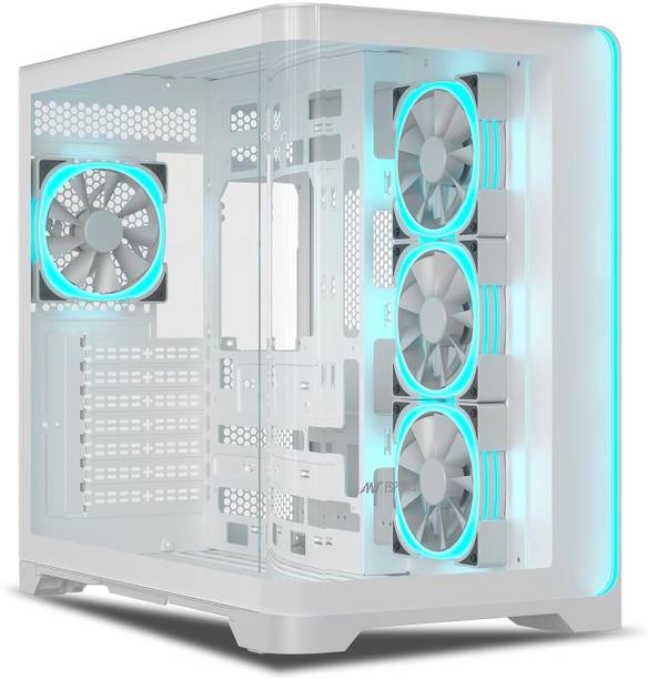 Ant Esports Crystal ARC White Mid Tower Cabinet with US...