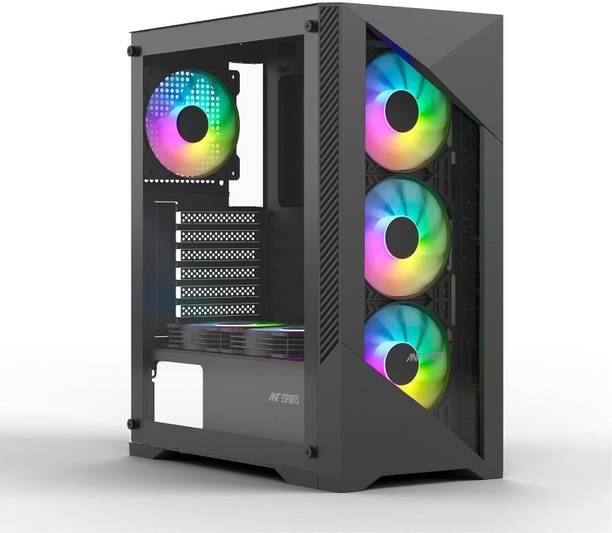 Ant Esports ICE 270G 6F Black Mid Tower Cabinet with US...