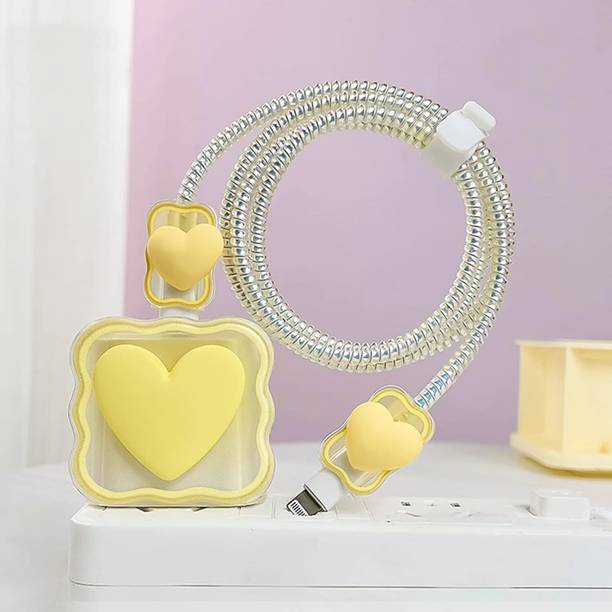 Tripleedgecommerce Case Cover for Apple 20W iPhone USB-C Power Adapter Charger | Heart Shape with Cable Protector