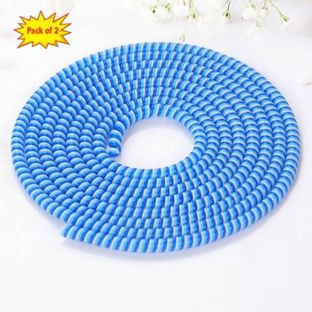 Epaal Spiral Triple Color (2 Pcs) 1.4 Meters Each-Full Size Charger (Blue) Cable Protector