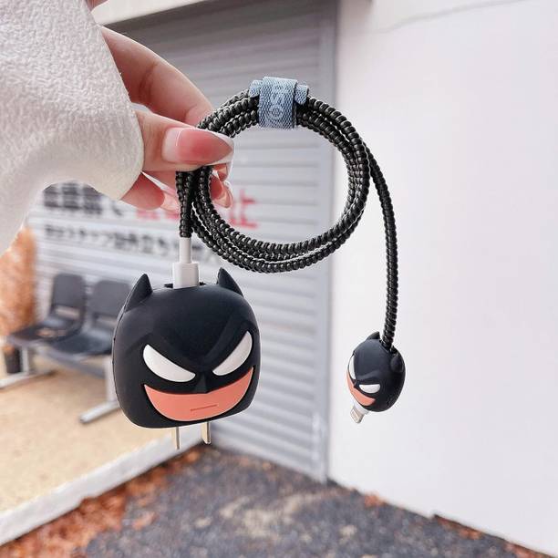 Tripleedgecommerce iPhone 18W-20W ,3D Design BATMAN charger protector Cable Protector (Black) Cable Protector