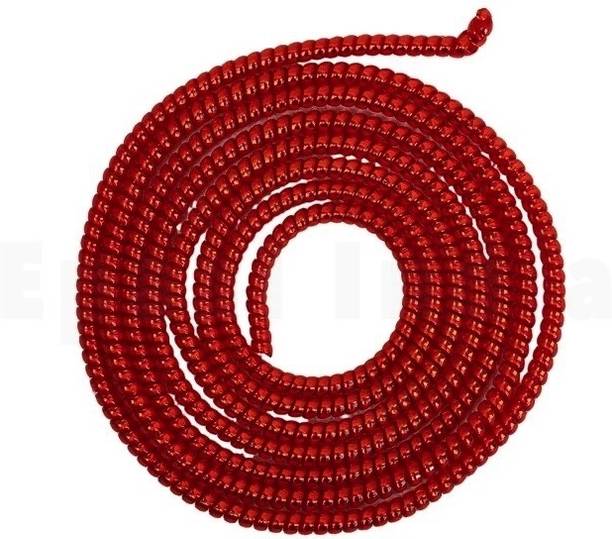 Epaal Spiral Metallic Color (2 Pcs) 1.2 Mtr Each Full Size (Red) USB, Earphone Cable Protector