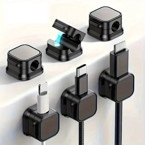 4ME By Sankalpa Magnetic Self Adhesive Cable Clip Organizer for Desk & Car, Pack of 10 Cable Protector