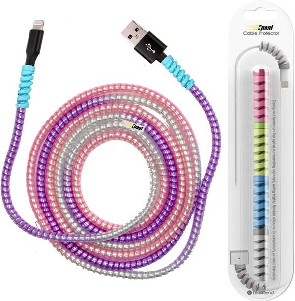 Epaal Port Protector Sleeve (4pcs) with Spiral Metallic 1.6 Mtr Rope (1pc) Winder Full Cable Protector