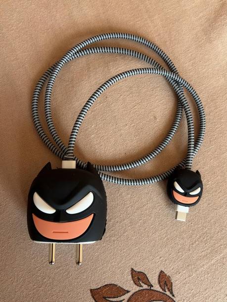 Techno Cartoon Silicone Case for iPhone 18W & 20W Charger Cable Protector | | Bat-Man Cable Protector