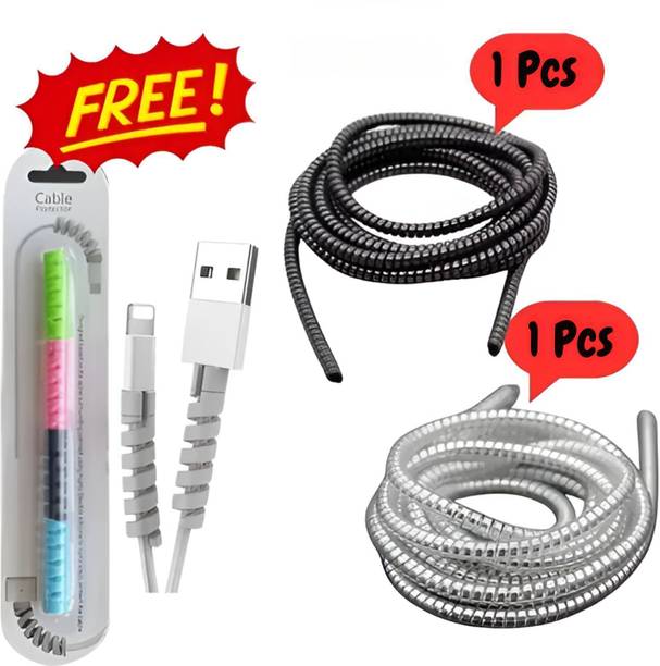 Hexora Spiral Cable Protector for Charger, USB, Earphone & Laptop Wires Cable Protector