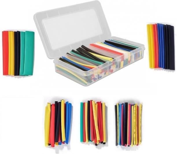 ALEAF box of 151 Pieces Polyolefin Heat Shrink Tube - 7 Different Sizes - 5 different colors - Wire Insulation, Cable Sleeves Wrap - Charging Cable Repair Sleeves (Standard Box, 151) Heat Shrink Cable Sleeve