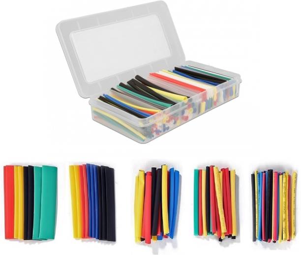 ALEAF Box of 101 Pieces Polyolefin Heat Shrink Tube in box for Wire Insulation, Cable Sleeves Wrap, Multi Colors and Sizes - Charging Cable Repair Sleeves - 45mm Long Heat Shrink Cable Sleeve