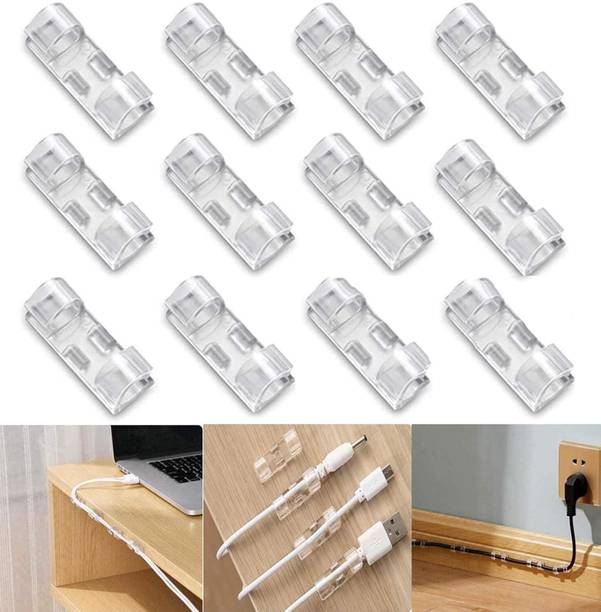 HavenFlix 20 Pieces Wire Organizer Cable Management Clip Desktop Cord Hook with 3M Foam Cable Protector