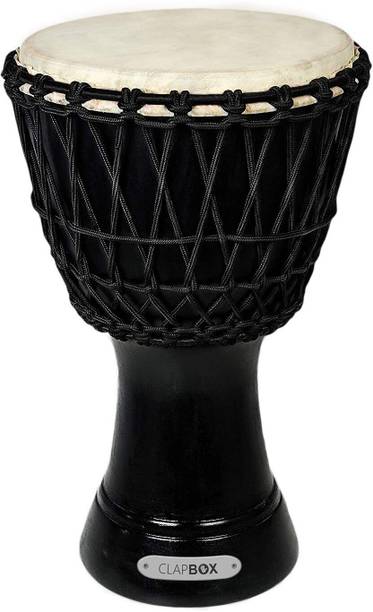 CLAPBOX Djembe - Mango Wood (8 Inches, Black) Cajons
