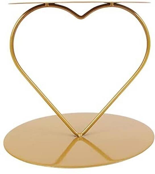 U K Baker Heart shape Cake Spacer Iron Cake Server (Gold, Pack of 1) Stainless Steel Cake Server