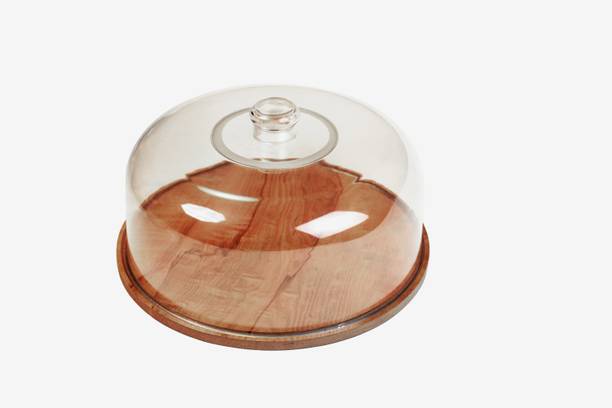 NESTIC Wooden Cake Stand with Acrylic Dome, Round Cake Plate with Lid Acrylic Cake Server