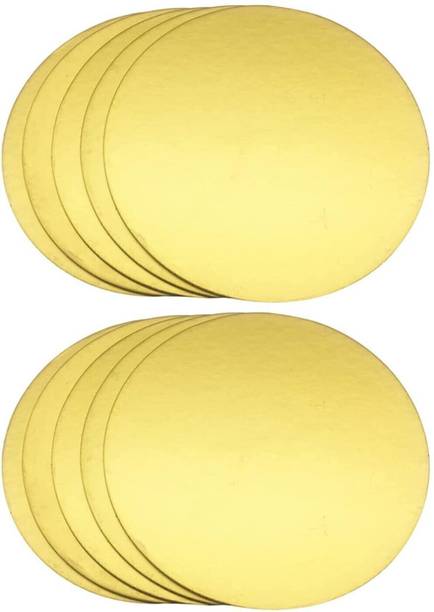 CLAM SHELL 8 INCH Round Flower Cut Cake Board, 9 pack of 5) Paper Cake Server