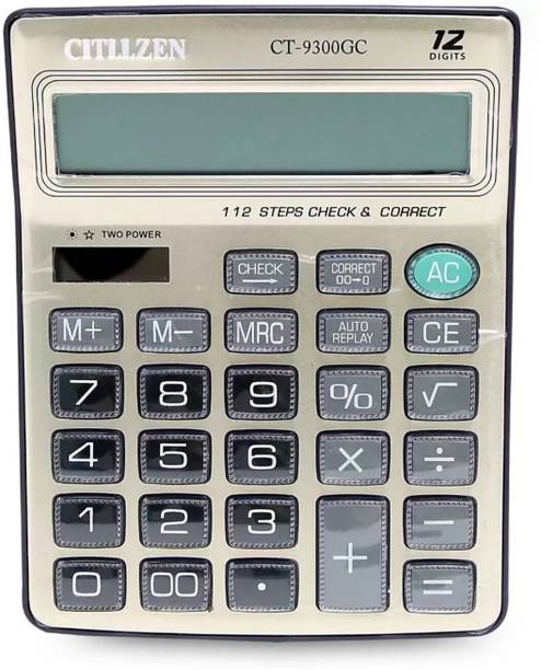 Niavaa CITLLZEN CT-9300 GC Glass Button 120 Steps Checked Financial & CT-9300GC Big Basic  Calculator