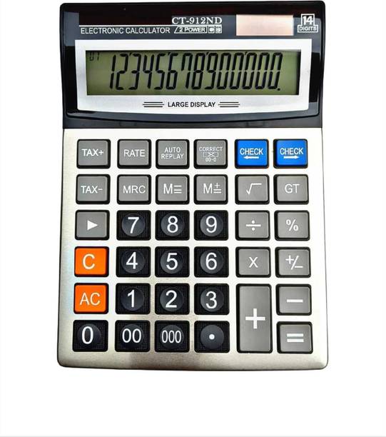 Bassonic CT-912ND Premium Quality Big Display/Big Button 14 Digit Big Size Calculator Basic  Calculator