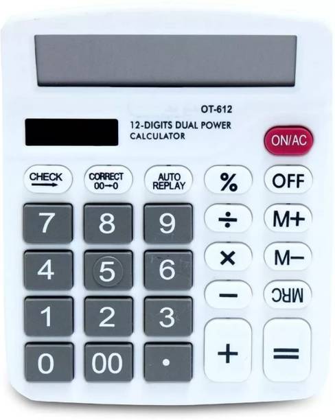 CLTZEN CT612 Twelve Digit Basic Calculator Battery/Solar Powered with Soft Keys CT612 Basic  Calculator