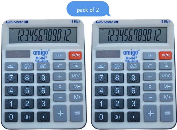 Atozenterprises A Superb And Stylish Quality Calculator Combo Amigo 847 Pack Of 2 A Superb And Stylish Quality Calculator Combo Amigo 847 Pack Of 2 Basic Calculator