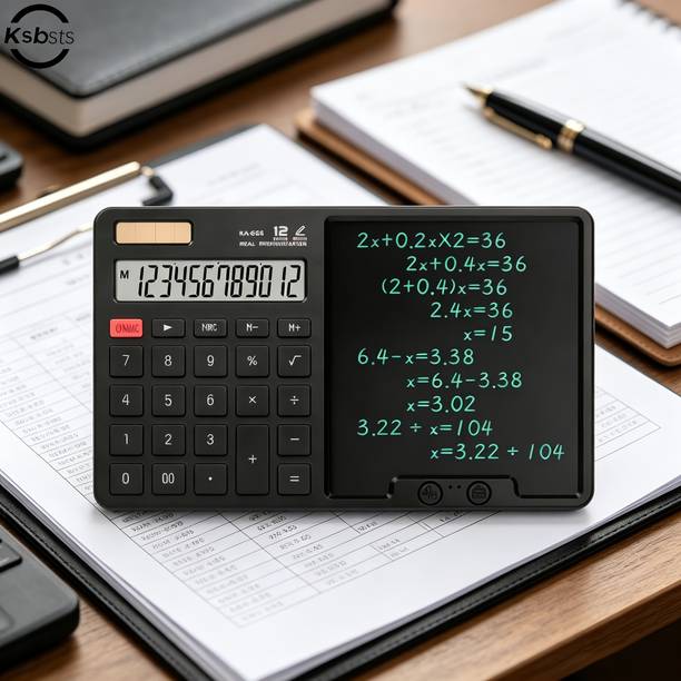 Greva Calculator With Writing Pad Calculator with Ruffpad Notepad 2-in-1 Calculator & LCD Writing Pad with Financial  Calculator