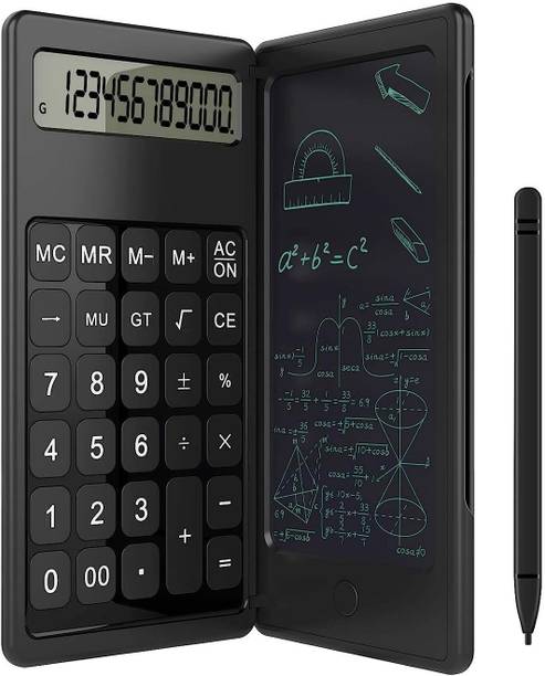 Zwerlin Calculator with Writing Pad 12 Digit Pocket Foldable Design with Notepad Calculator with Writing Pad 12 Digit Pocket Foldable Design with Notepad Basic Calculator