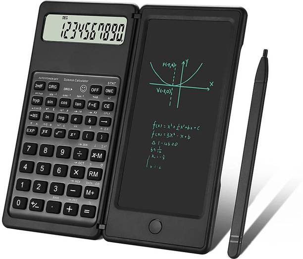 GUJARAT MARKETING 2 in 1 Electronic Calculator with LCD Writing Tablet Calculator With Notepad Double Pen Financial  Calculator