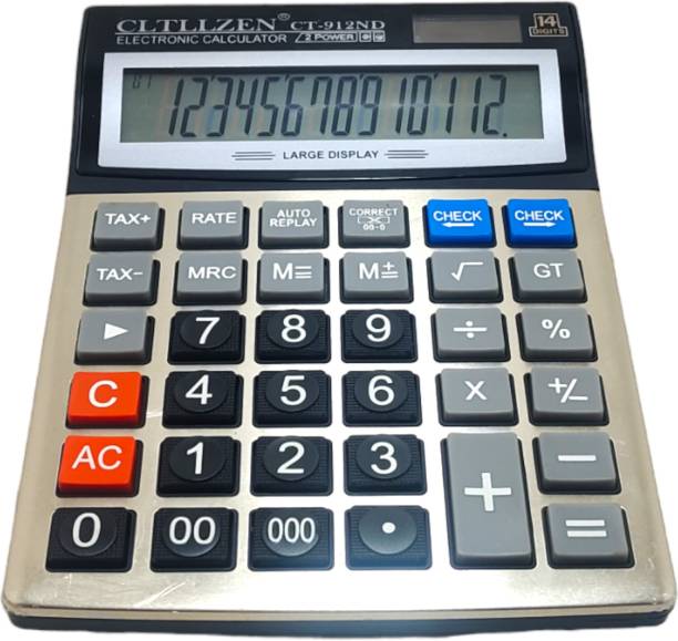 PW PENCILWALA CT-912ND BASIC CALCULATOR Basic Calculator (14 Digit) 150 Steps Check & Correct Calculator with Metallic faceplate & Bigger Keys Basic  Calculator