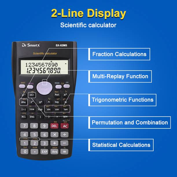 Dr SmartX SX -82MS 240 Functions 2nd Gen Non-Programmable Scientific Calculator & 2-line Display Scientific  Calculator