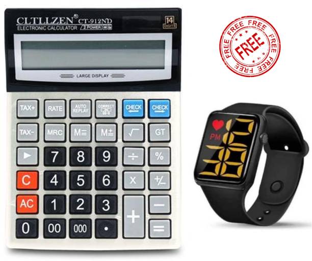 CLTLLZENdual Calculator: A Great Gift for the Number Cruncher in Your Life With LED Watch Basic  Calculator