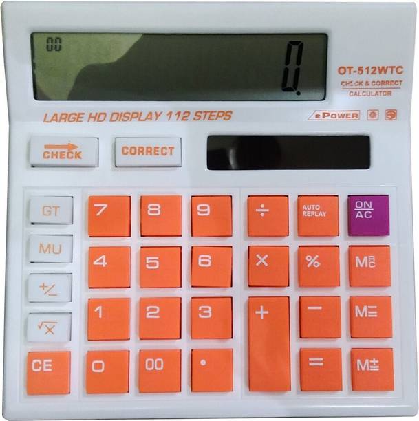 JPRO Orange WTC 12 Digit Commercial Calculator with solar Charging System Financial  Calculator