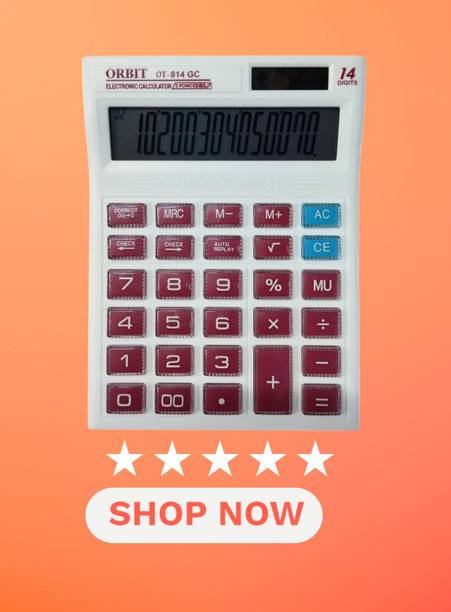 PW PENCILWALA ORBIT SUPER ELECTRONIC OT-814GC STYLISHY OT-814GC REAL SOLAR FOR OFFICE & HOME USE Financial  Calculator