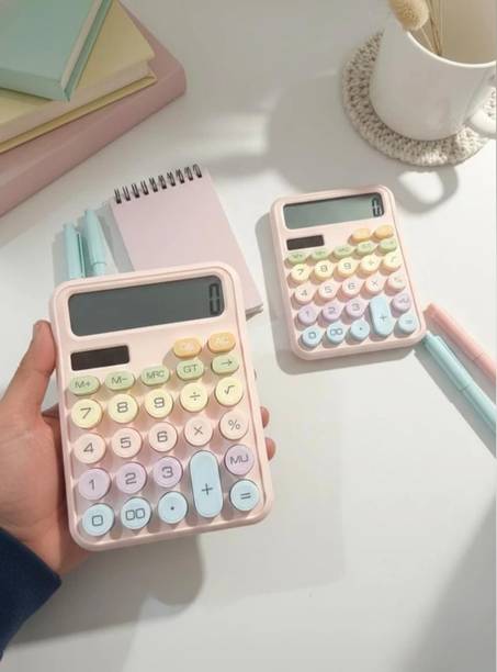 SS SHOP AESTHETIC Cute Pastel Mechanical Calculator with 12-Digit Display & Big Candy Buttons Basic  Calculator