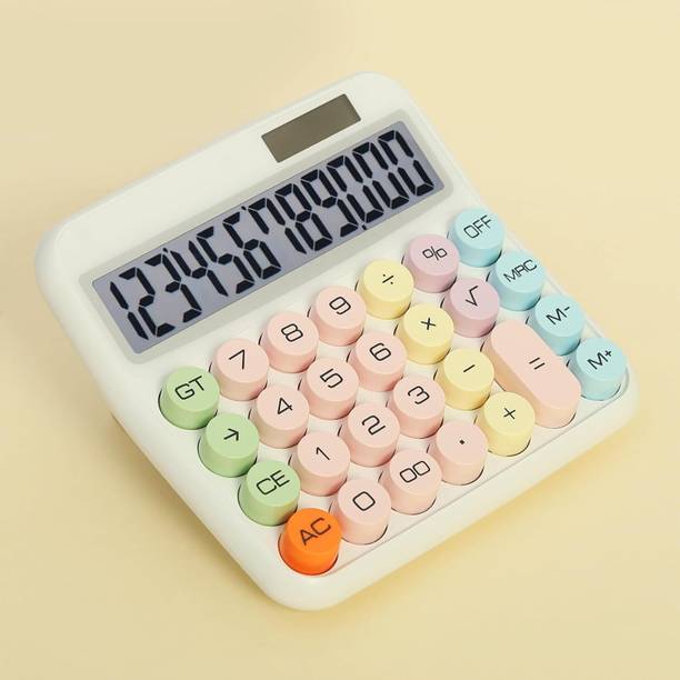 opriQ Colorful Candy Calculator – Cute 12-Digit Mechanical Calculator for Students Big Creative Cute Colorful Calculator, Mechanical 12 Digits,Aesthetic Calculator Basic  Calculator