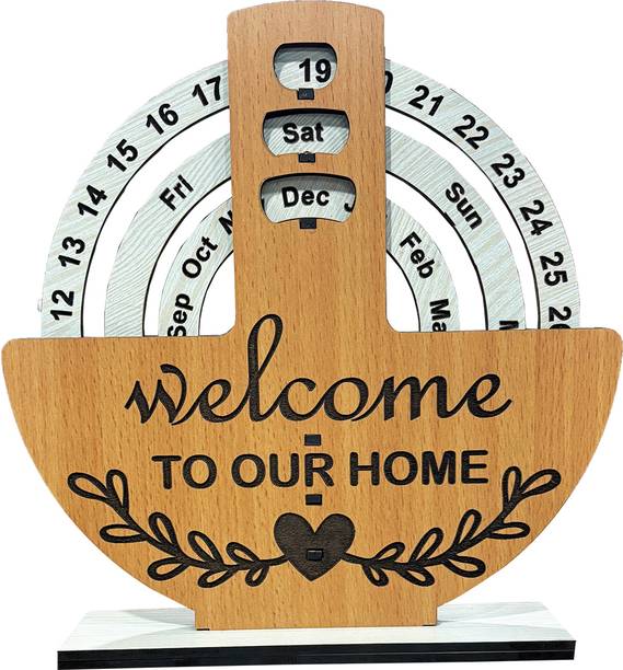 Print Ginnie Desk Organizer (Lifetime Infinite Round Calendar Office/Home) 2025 Table Calendar
