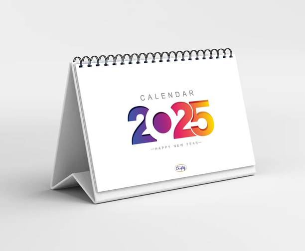 Crafty Desk Calendar 2025 Planner Organiser A5 Size, Home Office Calendar with Holidays 2025 Table Calendar