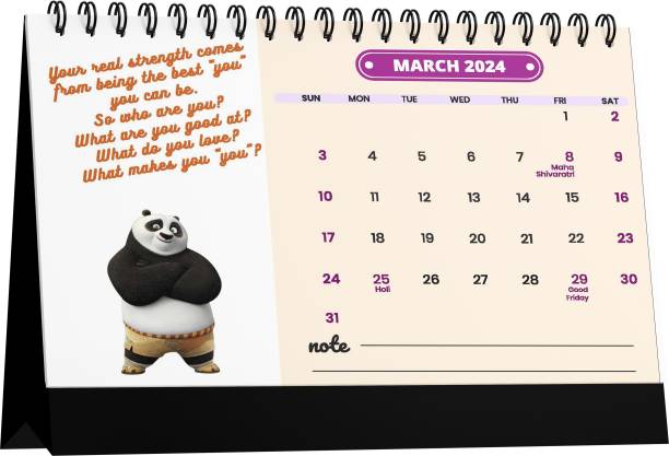AccuPrints Panda desk calendar 2024 Table Calendar