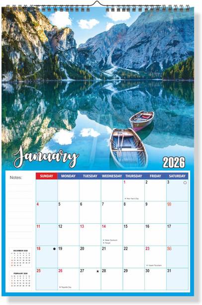 Leonius Scenic Nature Wall Calendar for Home & Office Décor 2026 Wall Calendar