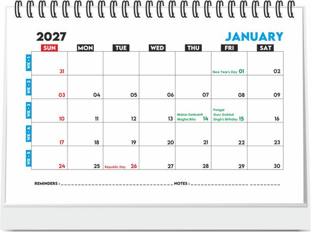 ESCAPER Desk Planner & Table Calendar 2027, A5 Daily Organizer for Home & Office 2027 Table Calendar