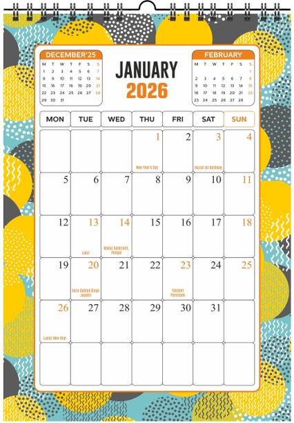 COI 2026 Wall Calendar Perfect Large Modern Calendar Planning for Easy Organizing 2026 Wall Calendar