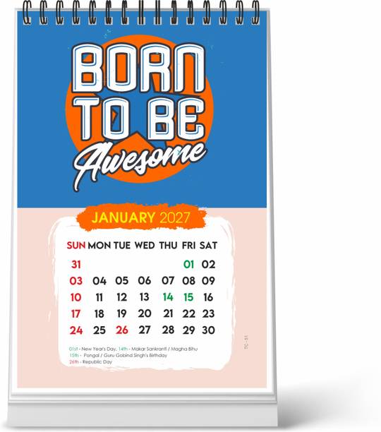 ESCAPER Awesome Motivational Desk Calendar 2027, A5 Inspirational Quotes 2027 Table Calendar