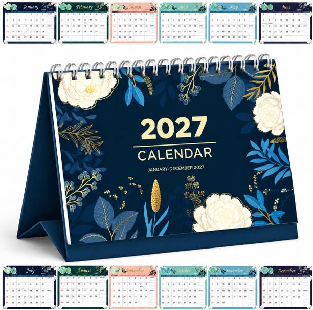 ThinkCrafts Floral Table Top Perpetual Calendar 2027 0 Table Calendar