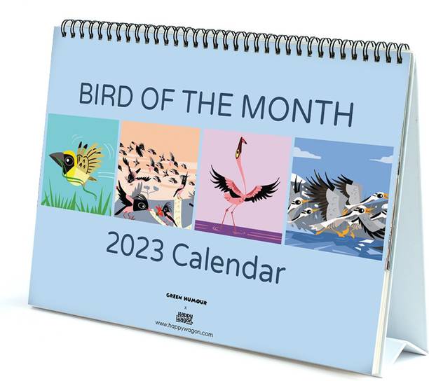 Happywagon 2023 Bird of the Month Desk Calendar 2023 Table Calendar