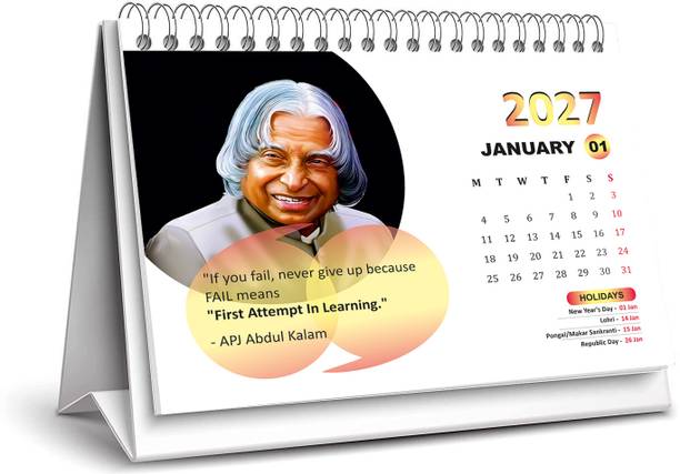 Avni Prints Desk Calendar with Strong Twin-Wiro Binding 2025 Table Calendar