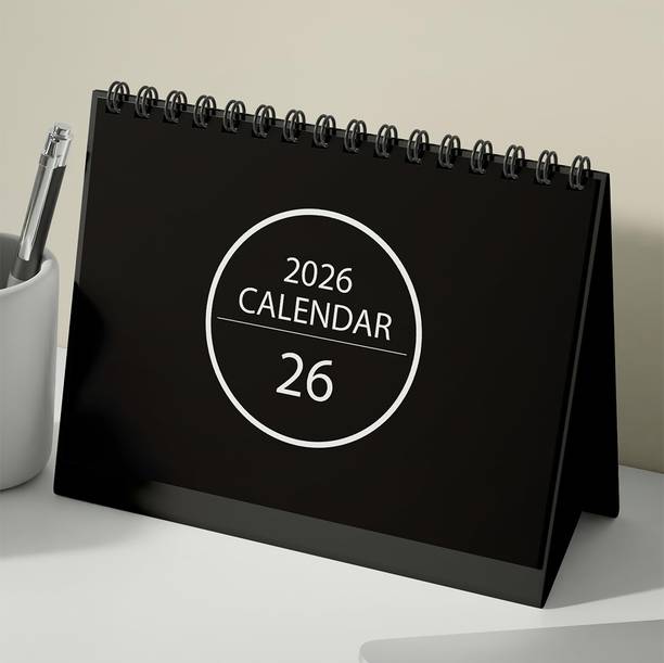 Kaameri Bazaar Black Wiro January 2026 to December 2026 Desk Calendar with Motivational Quotes 2025 Table Calendar